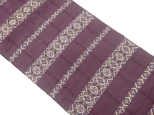 JAPANESE NAGOYA OBI / WOVEN STRIPE & FLOWER